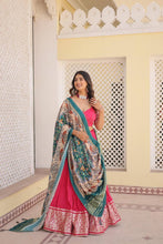 Viscose jacquard Lehenga with gaji silk dupatta in pink