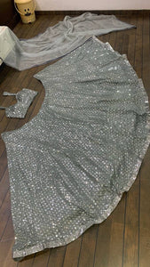 Silver partywear Lehenga