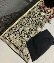Black and gold sharara suit (plus size)