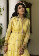 Dola silk jacquard pastel yellow gown