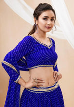 Blue leheriya Georgette Lehenga