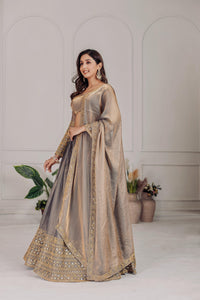 Metallic lilac and antique gold undertone