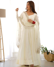Off White Roman silk anarkali set readymade