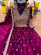 Karigari - wine silk anarkali
