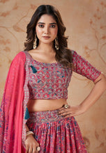 Shade of pink printed floral Lehenga