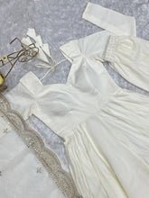 Off White Roman silk anarkali set readymade