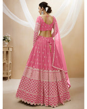 Tanaya - pink zari sequins georgette Lehenga (long sleeves possible)