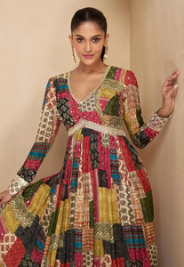 Janisha readymade - Multicoloured georgette anarkali