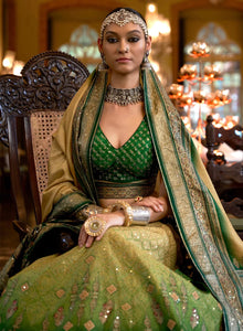 Riyana - rajwadi silk Lehenga in gorgeous green shades