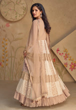 Janisha -  georgette pleated anarkali in beige