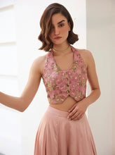 Pastel pink waistcoat and palazzo set