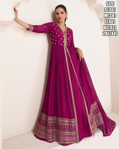 Janisha - pink chinnon gown