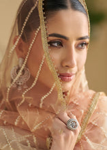 Peach chikankari embroidered anarkali