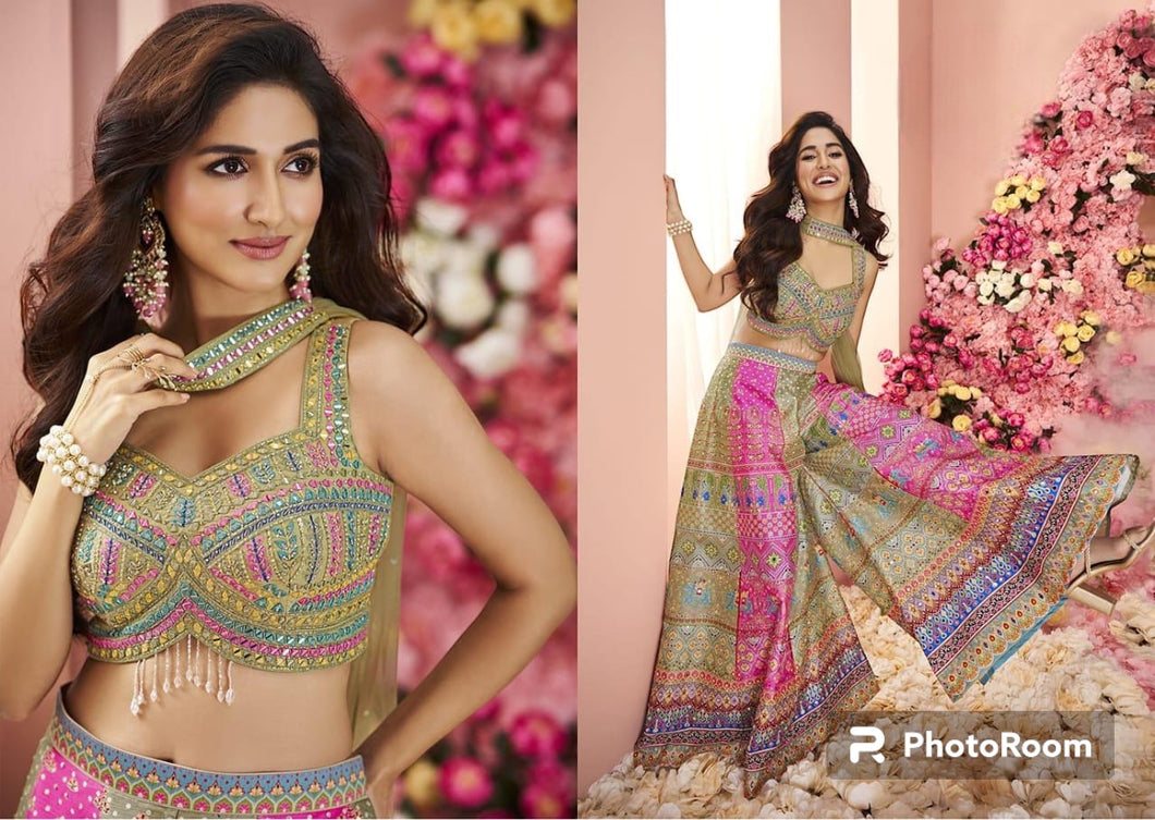 Multi coloured pastel palazzo set