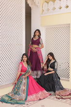 Viscose jacquard Lehenga with gaji silk dupatta in pink