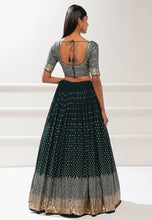 Karla collection - dark green sequinned Lehenga