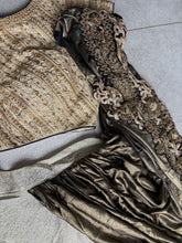 Gold and black lehenga saree