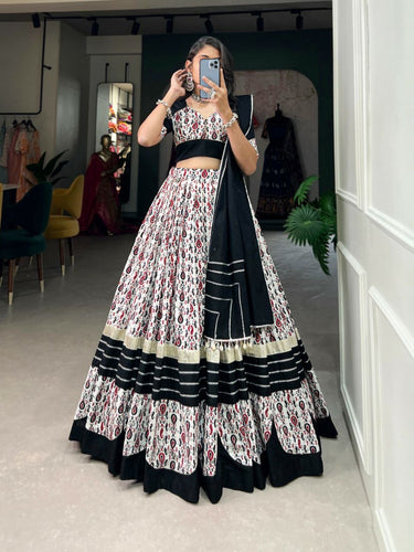 Pure cotton printed and plain with gota patti (readymade)
