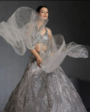 Silver sequins stylish Lehenga (special Sangeet night)