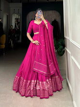 Chanderi silk plain pink Lehenga (skirt stitched)