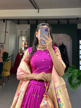 Jacquard silk Paithani Lehenga in purple