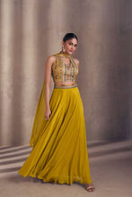 Yellow mustard halter neck style palazzo set
