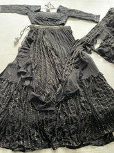 Boutique collection -  black flared and ruffle Lehenga