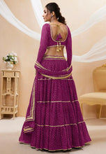 Purple leheriya Georgette Lehenga
