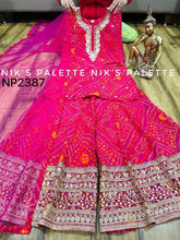 Niks collection - 3 piece bandhani suit in rani pink