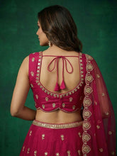 Pink chinon embroidered Lehenga