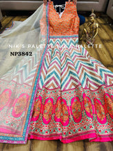 Peachy pink silk anarkali