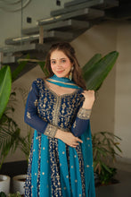 Two coloured panelled anarkali