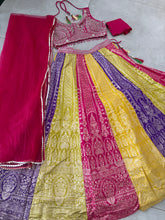 Boutique collection - multicolour silk panel Lehenga readymade