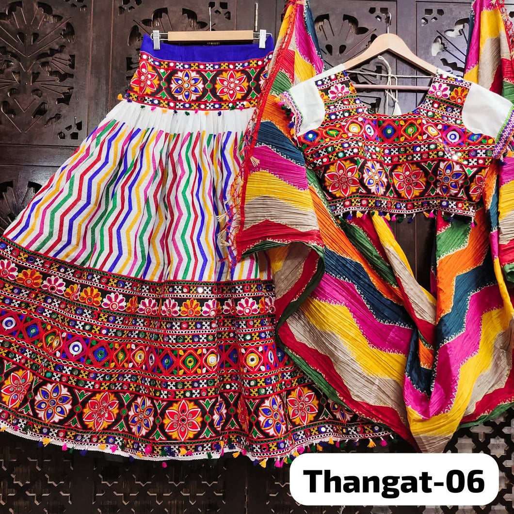 Thangat readymade colourful navratri collection - white
