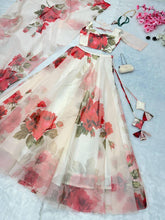 White floral printed readymade Lehenga