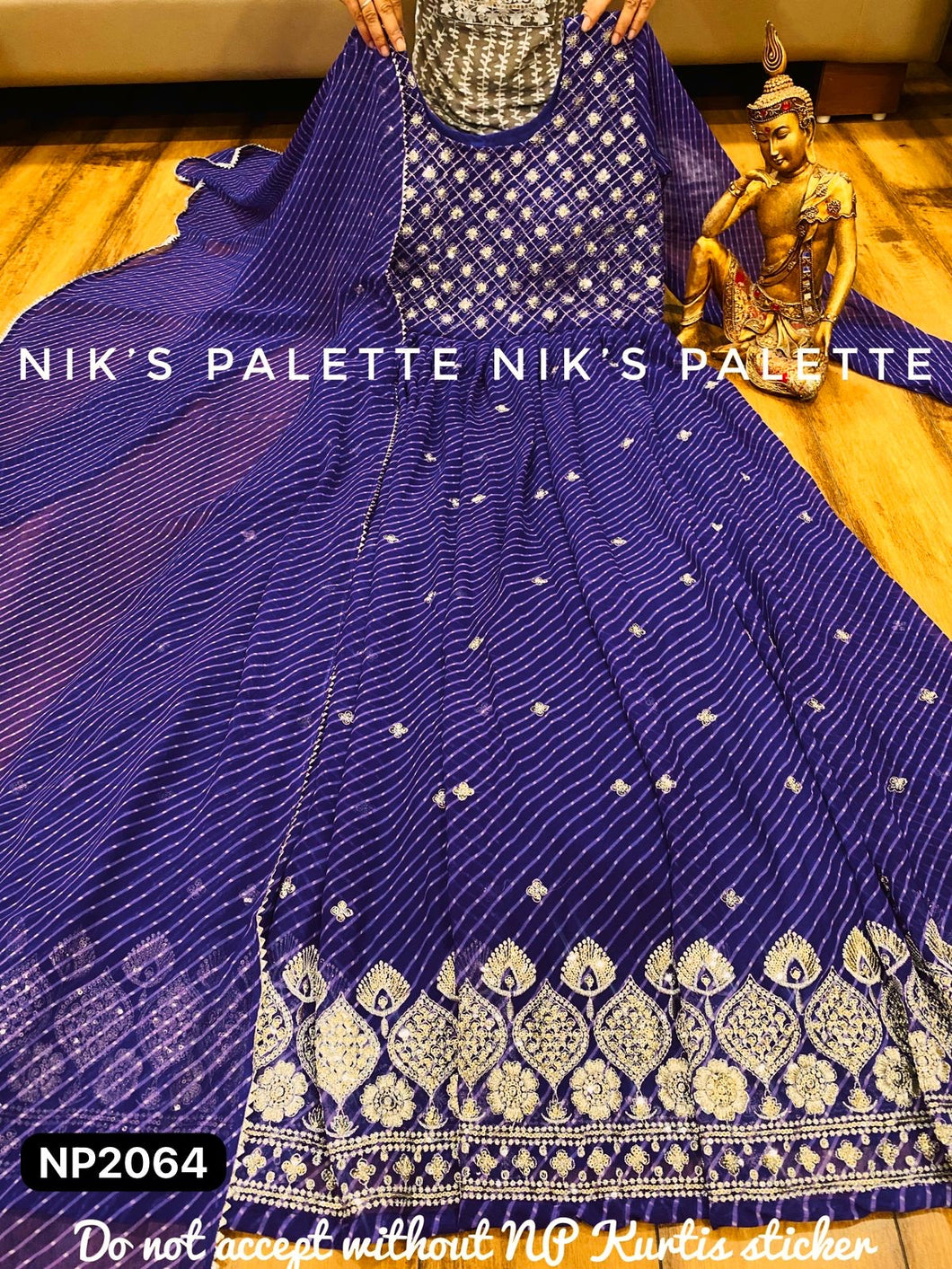 Niks collection - purple bandhani anarkali