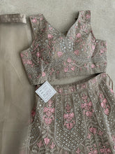 Boutique collection - natural and pink mirror embroidered Lehenga