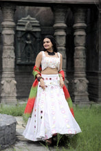 Gorgeous white mirror work Lehenga