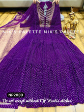Niks collection - purple geogette crush bandhani anarkali with flair