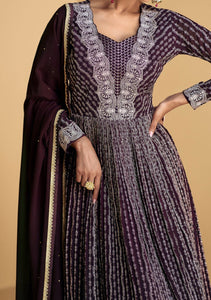 Purple partywear Georgette anarkali