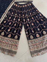 Navy blue partywear palazzo