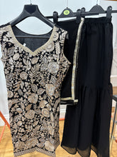 Black and gold sharara suit (plus size)