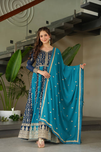 Two coloured panelled anarkali