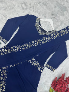 Viral saree gown in blue