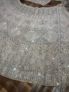 Lavender diamond net embellished Lehenga