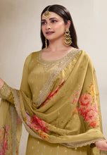 Prachi Desai mustard chinon silk suit