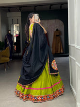 Parrot green pure cotton readymade Lehenga