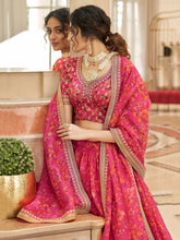 Pink floral lehenga