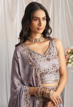 Mauve georgette thread and sequins Lehenga