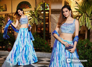 Boutique collection - blue tie and dye Lehenga